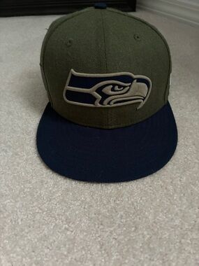 Seattle Seahawks Salute to Service Olive Green & Navy Hat